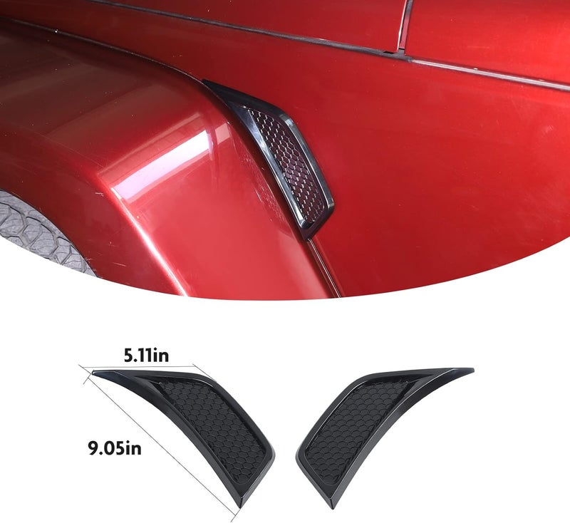 Jimen Compatible with 2007-2018 Jeep Wrangler JK & Unlimited, 2PCS Car Side Fender Air Vent Cover Trim Exterior Accessories (Black) - Image 3